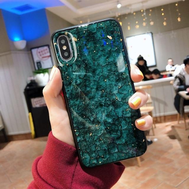 Hanna - Marmor Glitter iPhone Mobildeksel | Skanto