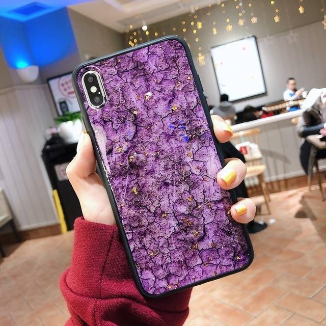 Hanna - Marmor Glitter iPhone Mobildeksel | Skanto