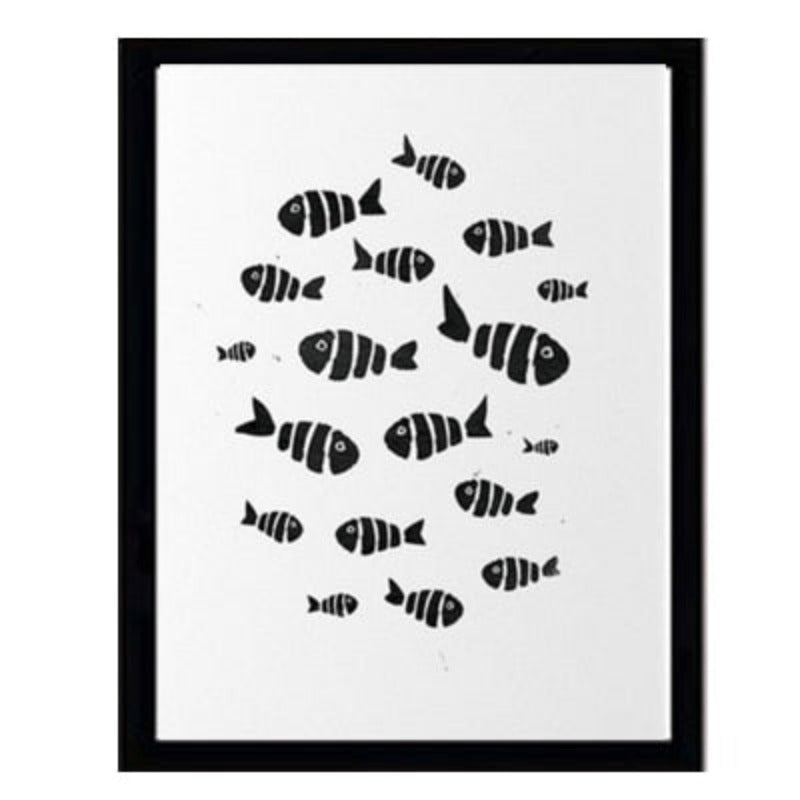 Minimalistisk Svart-Hvitt Inspirerende Bokstaver - Lerret Veggkunst Maleri