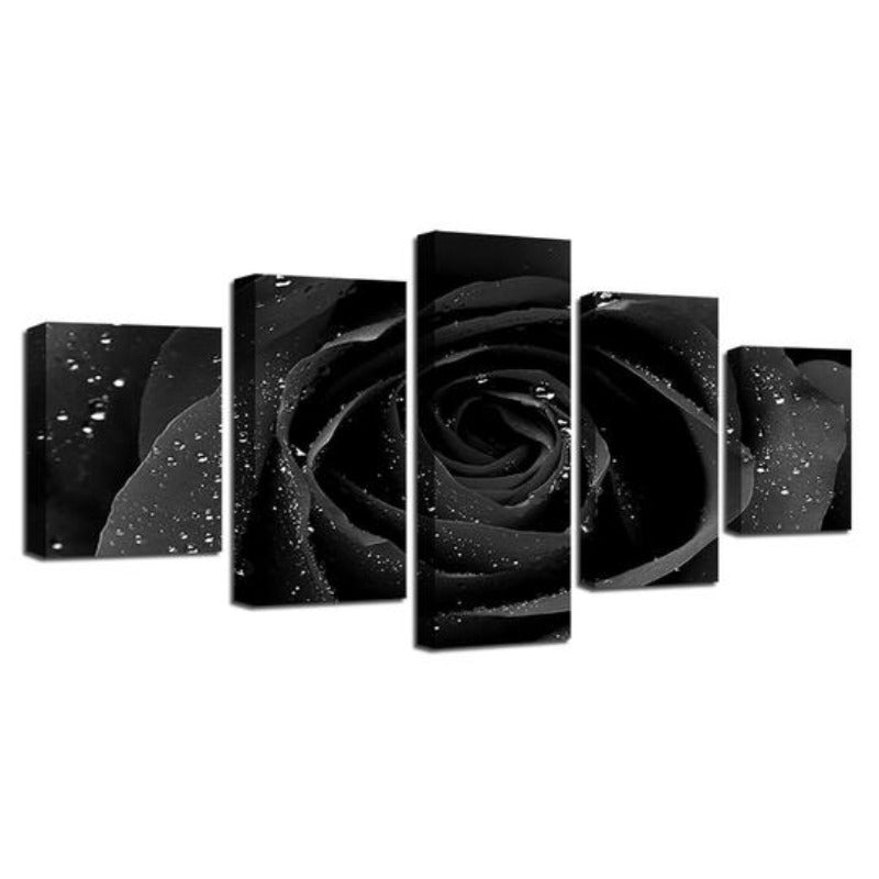 Schwarze Rose - Lærredsveggkunst Maleri | Skanto