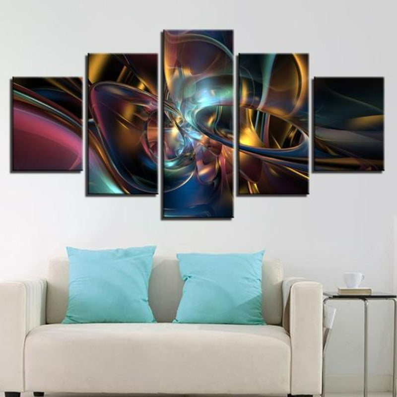 Fargerik psykedelisk kunst - lerretsveggkunst maleri | Skanto