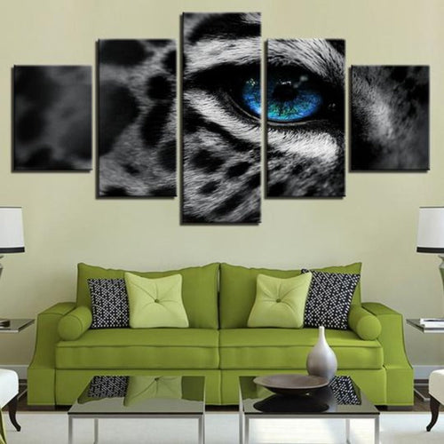 Leopard Blauøyede - Lerret Veggkunst Maleri