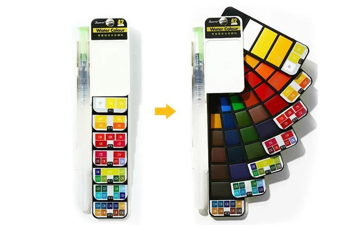 Vannfarge sett med vannpensel og pigment | Skanto