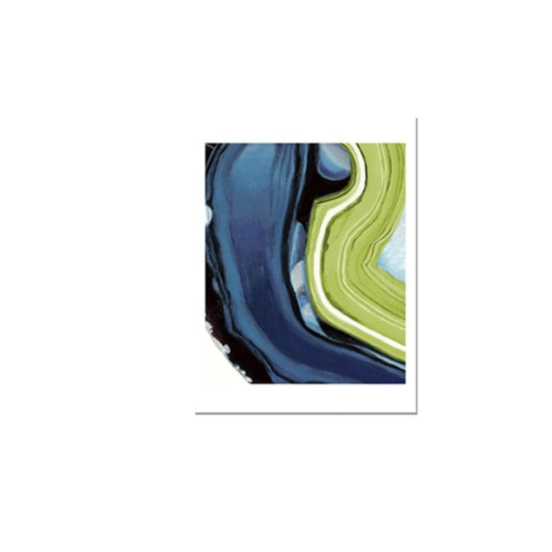 Abstract Blå Grøn Marmor - Lerret Veggkunst Maleri | Skanto