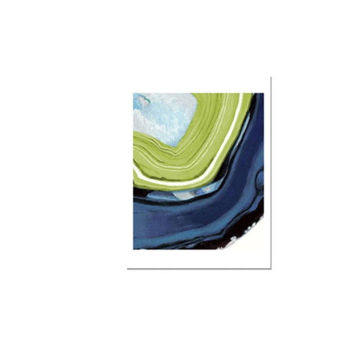 Abstract Blå Grøn Marmor - Lerret Veggkunst Maleri | Skanto