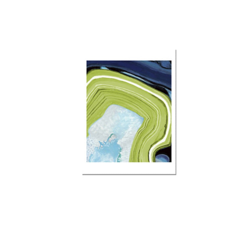 Abstract Blå Grøn Marmor - Lerret Veggkunst Maleri | Skanto