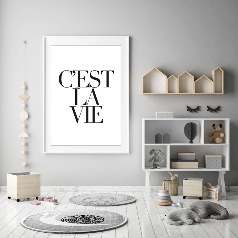 C'est La Vie - Lerret Veggkunst Maleri | Skanto