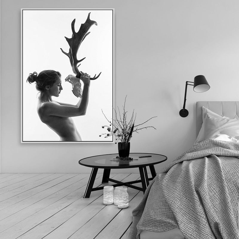 Antlers Kvinner - Lærret Veggkunst Maleri | Skanto