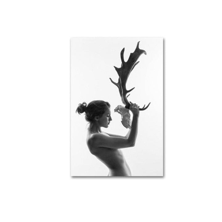 Antlers Kvinner - Lærret Veggkunst Maleri | Skanto