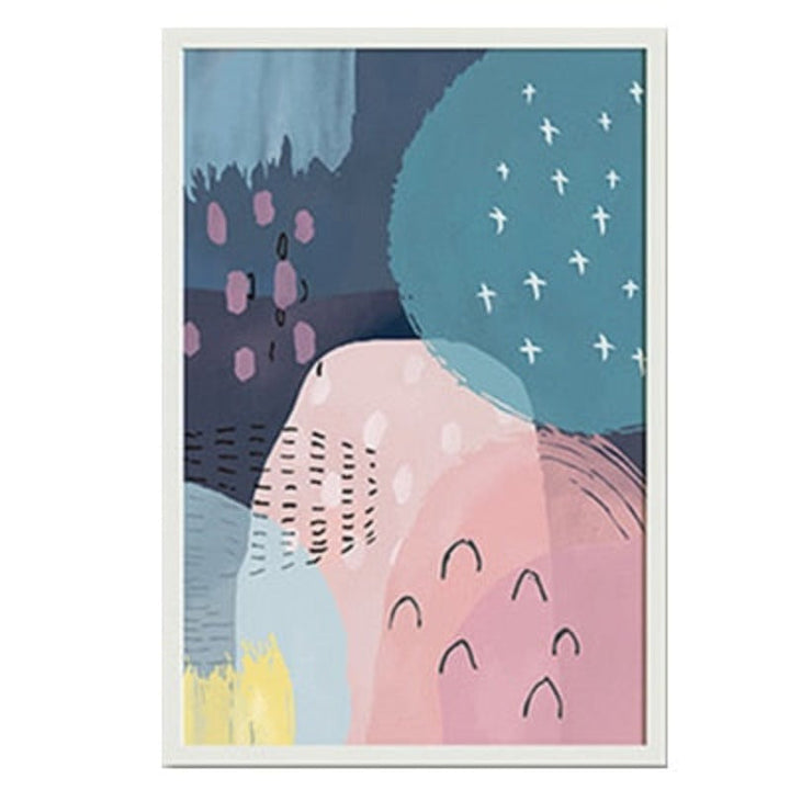 Abstract Akvarell Multi Pink Prinsesse - Lerret Veggkunst Maleri | Skanto