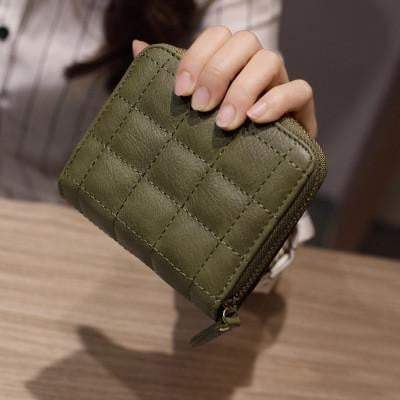 Skanto | Kvinner Korte PU Lær Rutete Vesker Nubuck Kortholder