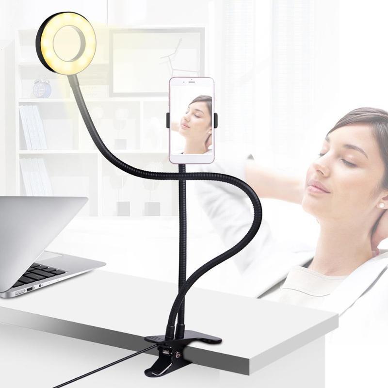 Skanto | 2 i 1 direktesendings telefonholder med LED selfie ringlys