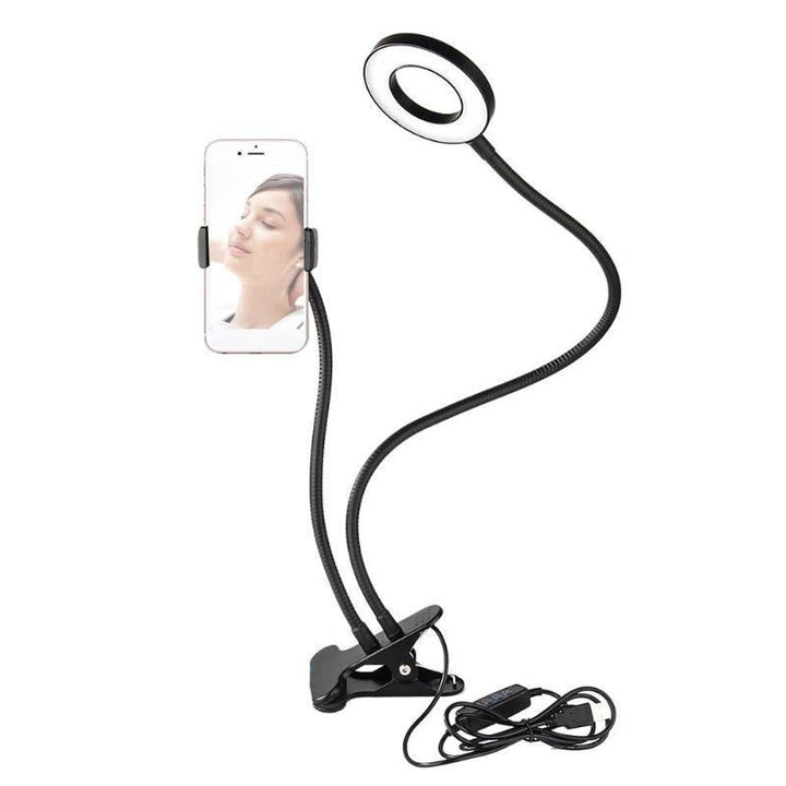 Skanto | 2 i 1 direktesendings telefonholder med LED selfie ringlys