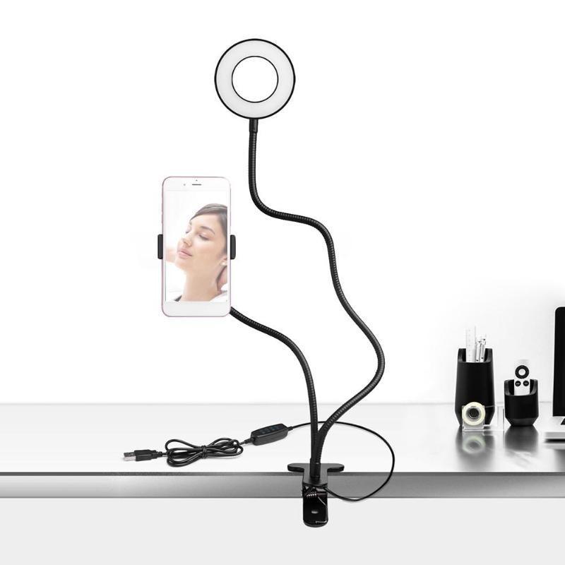 Norvo | 2 i 1 direktesendings telefonholder med LED selfie ringlys