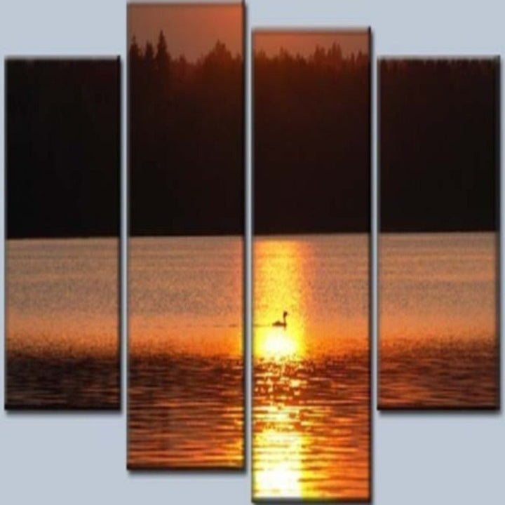 Refleksjon av solnedgangen – Lerretsbilde