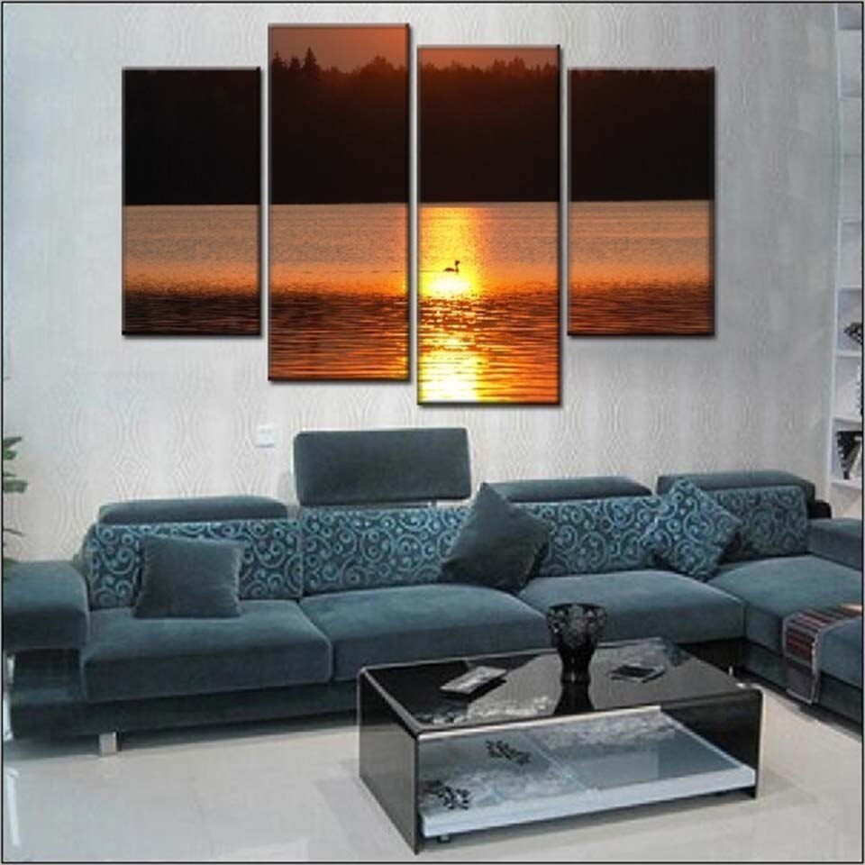Refleksjon av solnedgangen – Lerretsbilde