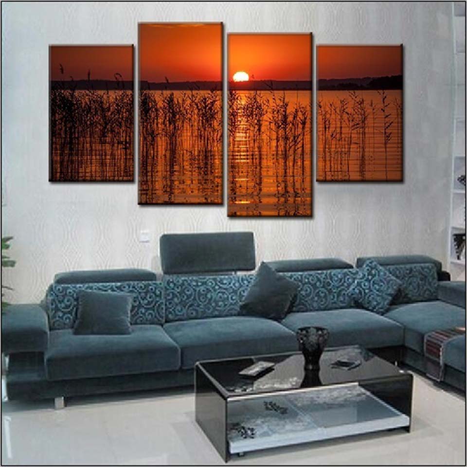 Charmant Lake-Canvas Veggkunst Maleri | Skanto