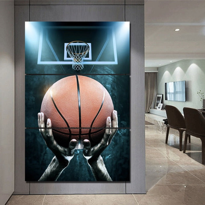 Basketball og Brett - Lerret Veggkunst Maleri | Skanto