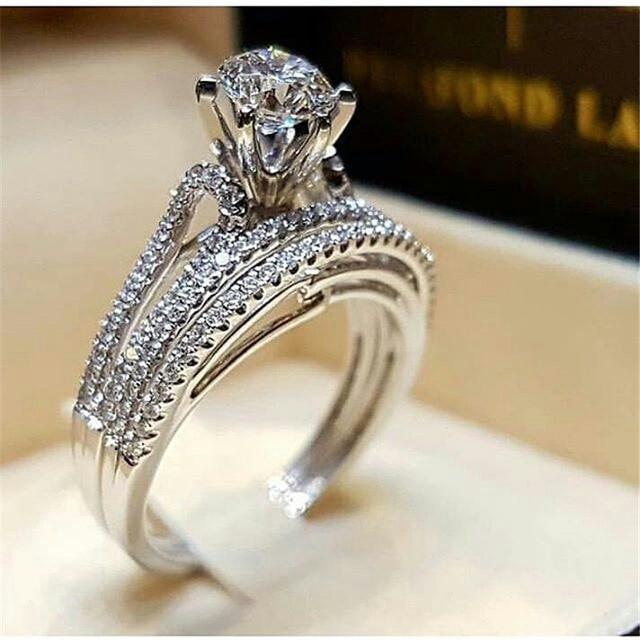 Elegant Forlovelsesbryllup Ring Sett | Skanto