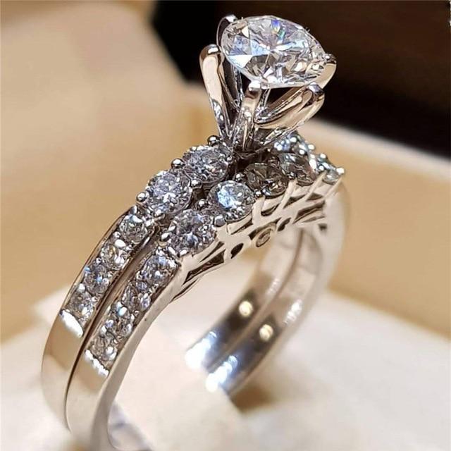 Elegant Forlovelsesbryllup Ring Sett | Skanto