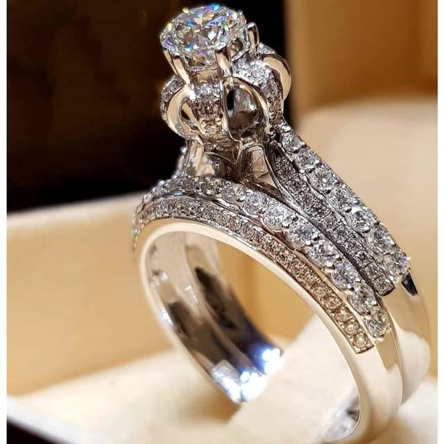Elegant Forlovelsesbryllup Ring Sett | Skanto
