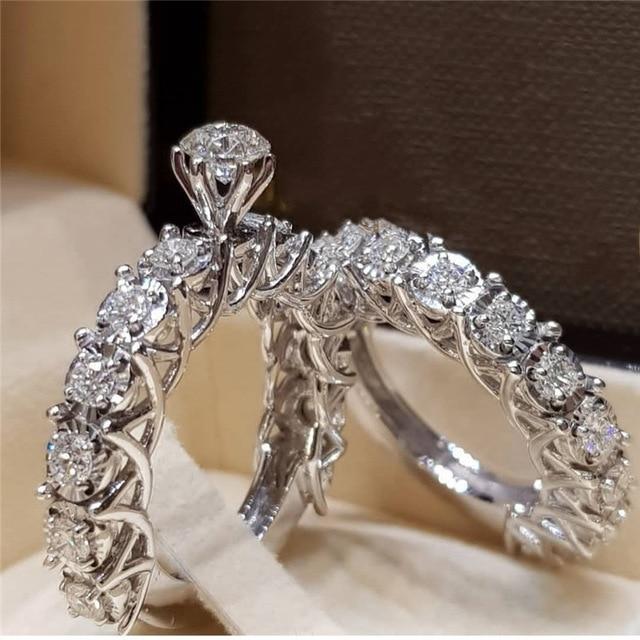 Elegant Forlovelsesbryllup Ring Sett | Skanto