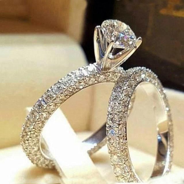 Elegant Forlovelsesbryllup Ring Sett | Skanto
