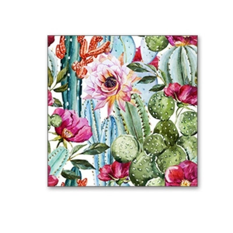 Cactus Floral - Lerret Veggkunst Maleri | Skanto