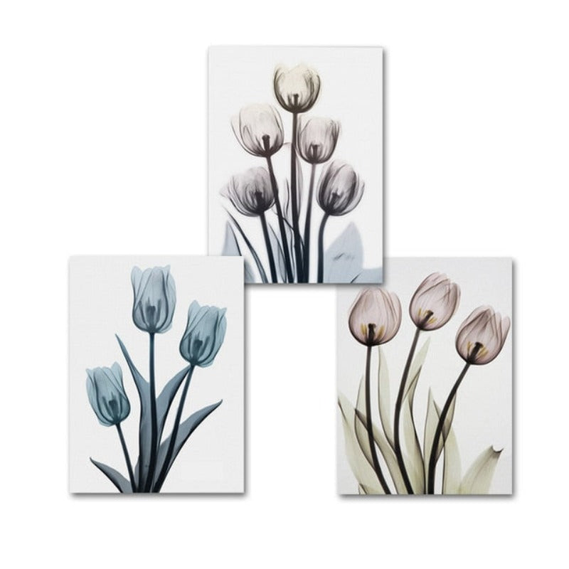 Moderne europeiske tulipanmotiv, transparent - lerretsbilde