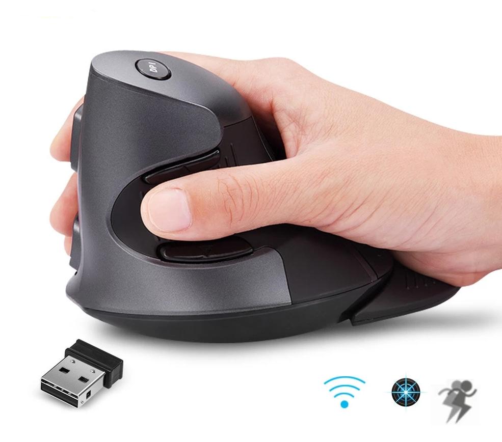 Ergonomisk Vertikal Trådløs 6 Knapper Mus | Skanto