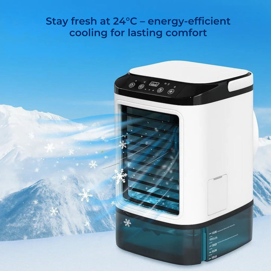 Stille 12W Kjølevifte – 900ml Tank – Energisparende – Bruk på Soverommet Skrivebord – Rask Kjøling – Søvnkomfort Skanto