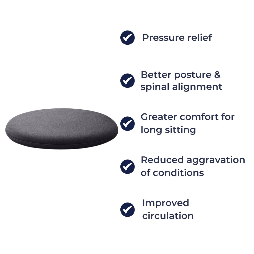 Memory Foam Ryggsmerter Lindring – Ergonomisk Høy Densitet Støtte – Bærbar for Arbeid og Reiser Skanto
