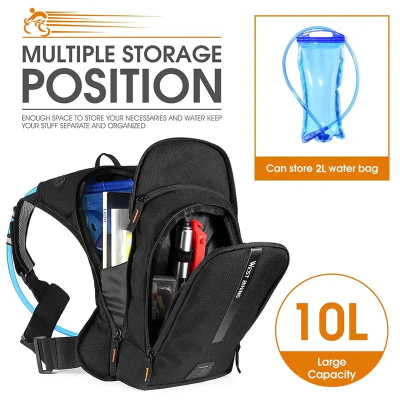 Skanto | Prosport Hydro Pack – Ultralett 10L sykkelryggsekk med hydratiseringssystem