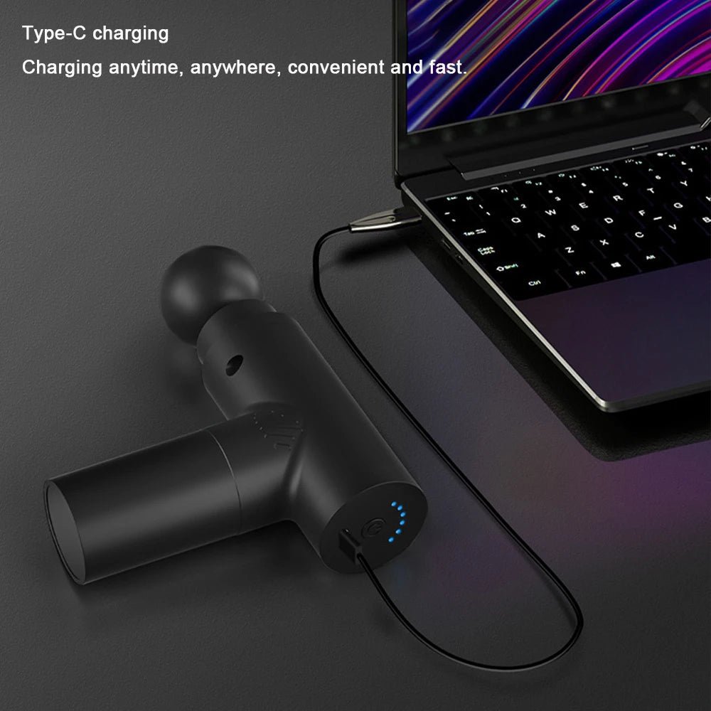 Norvo | PulsePro Mini – Kompakt Fascia Gun med 6 hastighetsnivåer og 4 massasjehoder