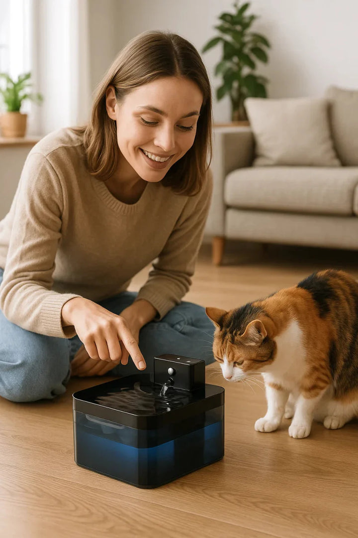 Skanto | PUREFLOW Fontene – Smart katt vannfontene med bevegelsessensor og filtrering