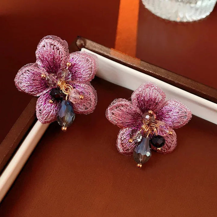 Skanto | Lilla Oriental Hibiscus Blomster Øredobber