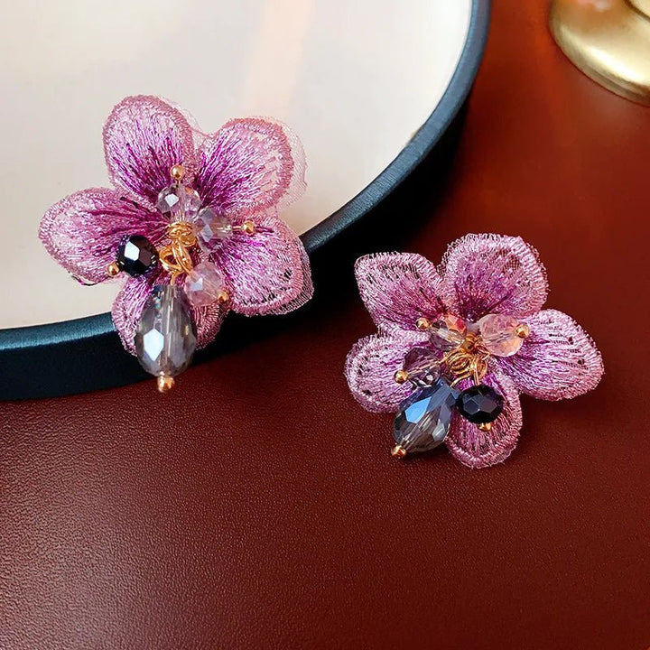 Skanto | Lilla Oriental Hibiscus Blomster Øredobber