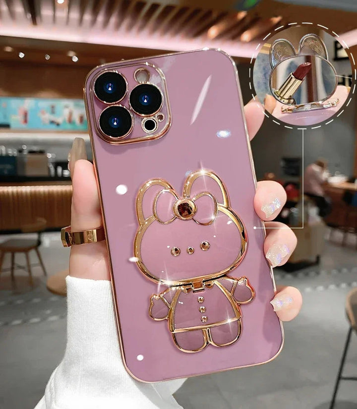 Skanto | 3D Kanin Koreansk Stil Speil iPhone Etui
