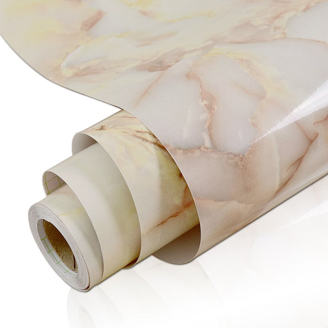 PVC Solid Vinyl Marmor Tapet Vanntett Selvklebende Tapet | Skanto