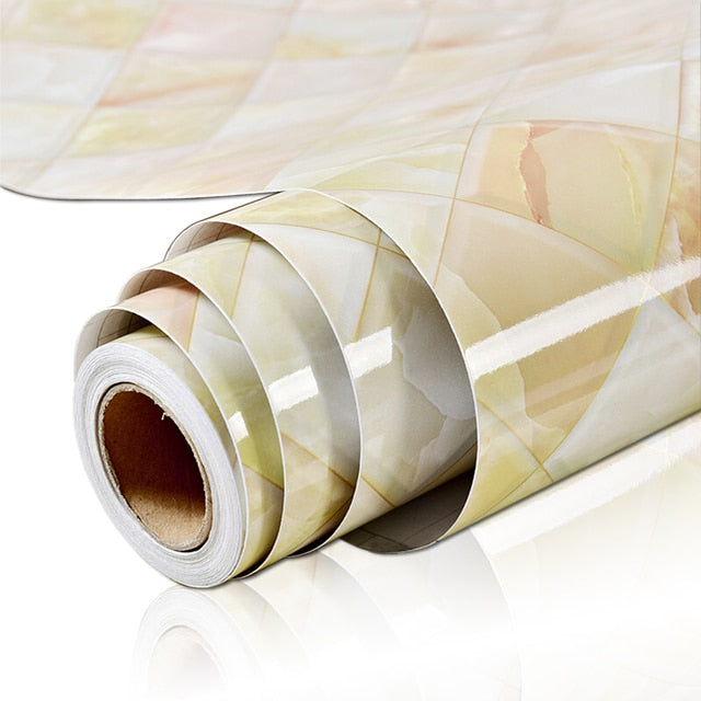 PVC Solid Vinyl Marmor Tapet Vanntett Selvklebende Tapet | Skanto