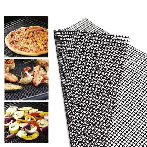 Teflon Non-stick BBQ Grill Mesh Mat for Reusable Cleaning | Skanto