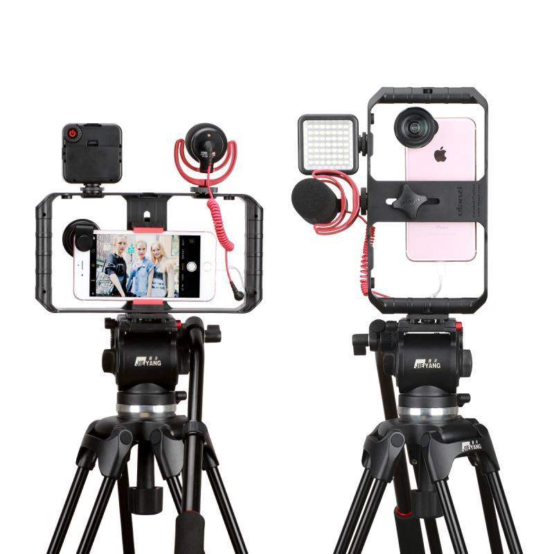VideoGrip Smartphone-Stabilisator – Profesjonell Filmkäfig med Blitzschuhhalterungen