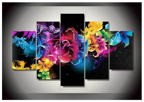 5 Delt Reddish Hibiskusblomster - GemPaint Kit | Skanto