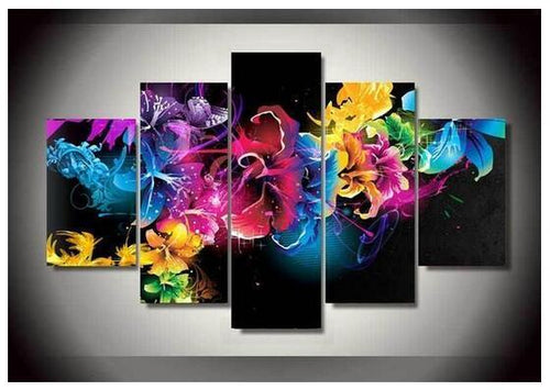 5 Delt Reddish Hibiskusblomster - GemPaint Kit | Skanto