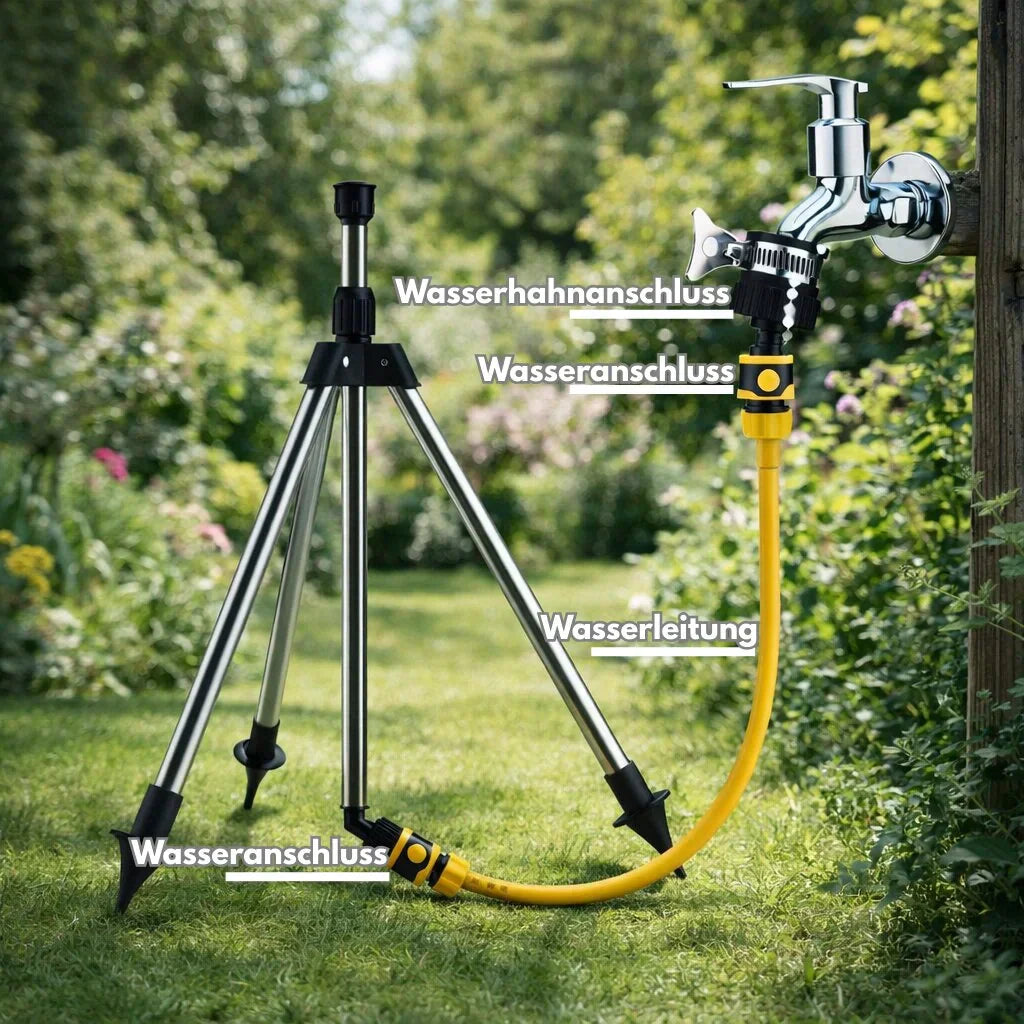 AquaStraal Hagevanning Med Stativ 360 Grader | Skanto
