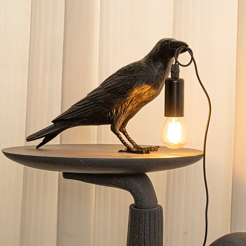 NachtRaaf Ambient Lampe – Dekorativ fuglelampe laget av harpiks for varmt lys | Skanto