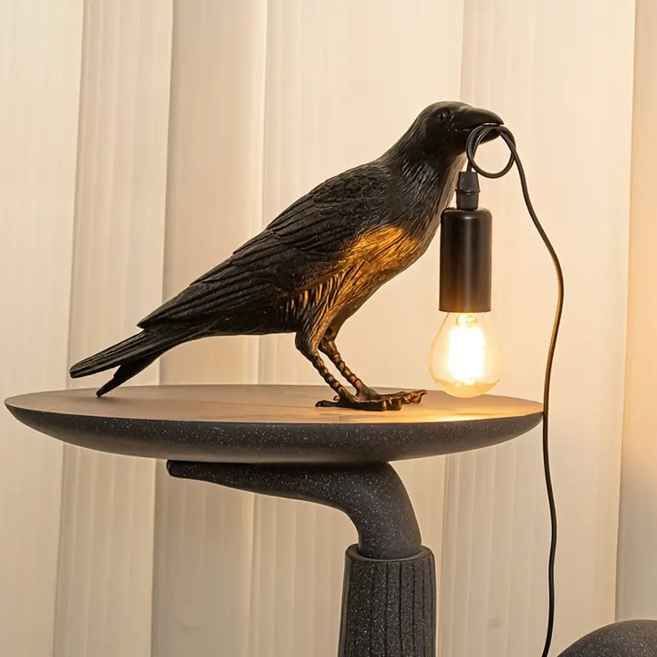NachtRaaf Ambient Lampe – Dekorativ fuglelampe laget av harpiks for varmt lys | Skanto