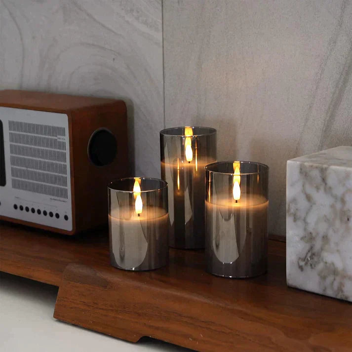 Skanto | Stearinlys Glass Bordlampe Sett