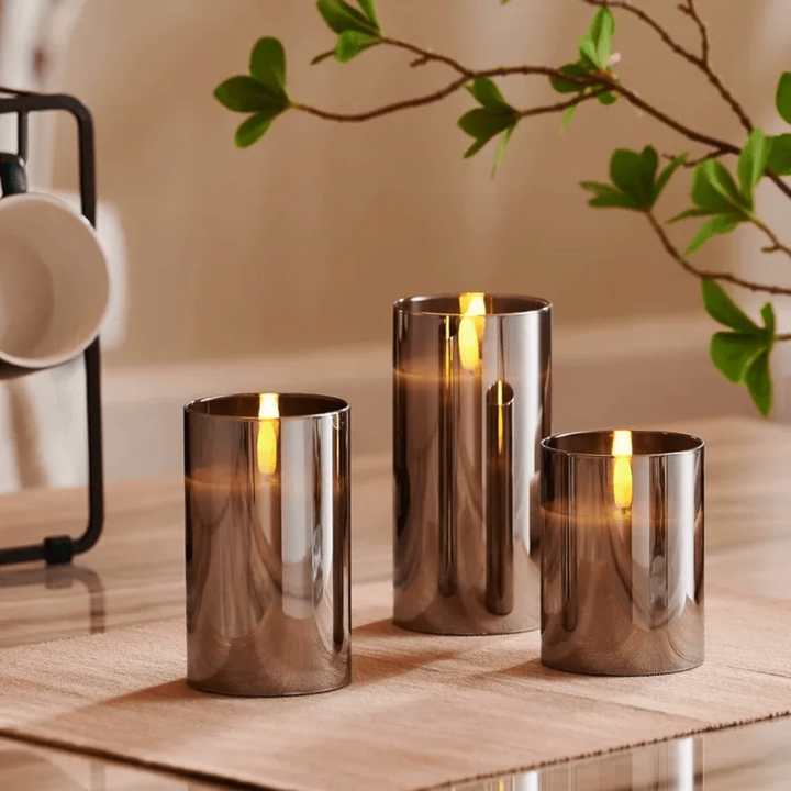 Skanto | Stearinlys Glass Bordlampe Sett