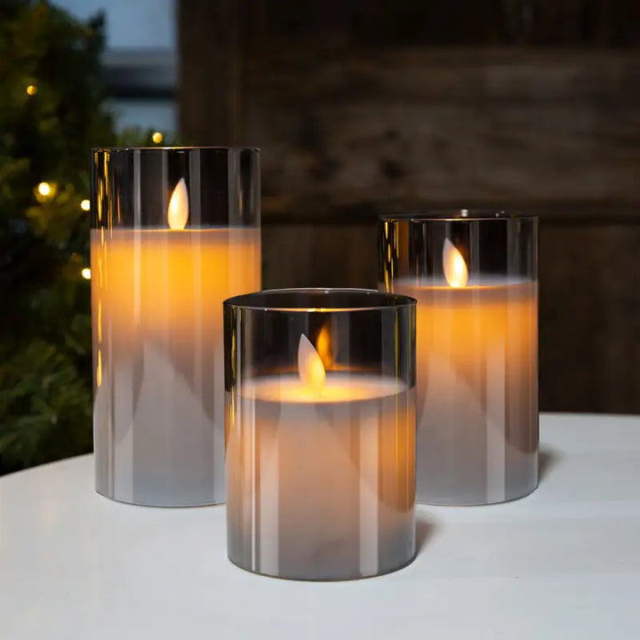 Skanto | Stearinlys Glass Bordlampe Sett